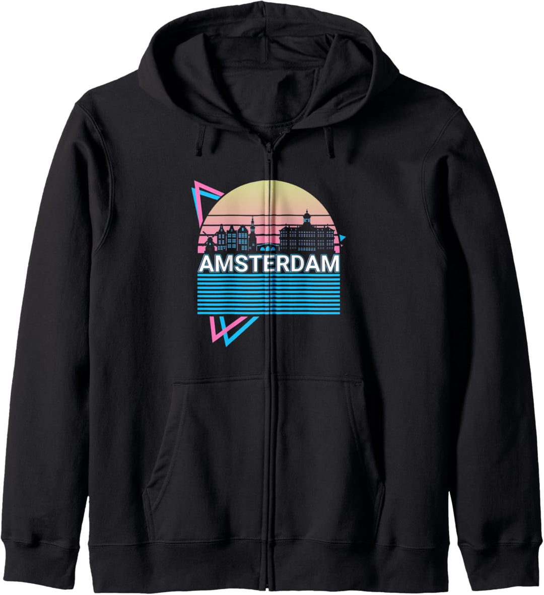 Amsterdam City Skyline Stadtbild Retro Kapuzenjacke