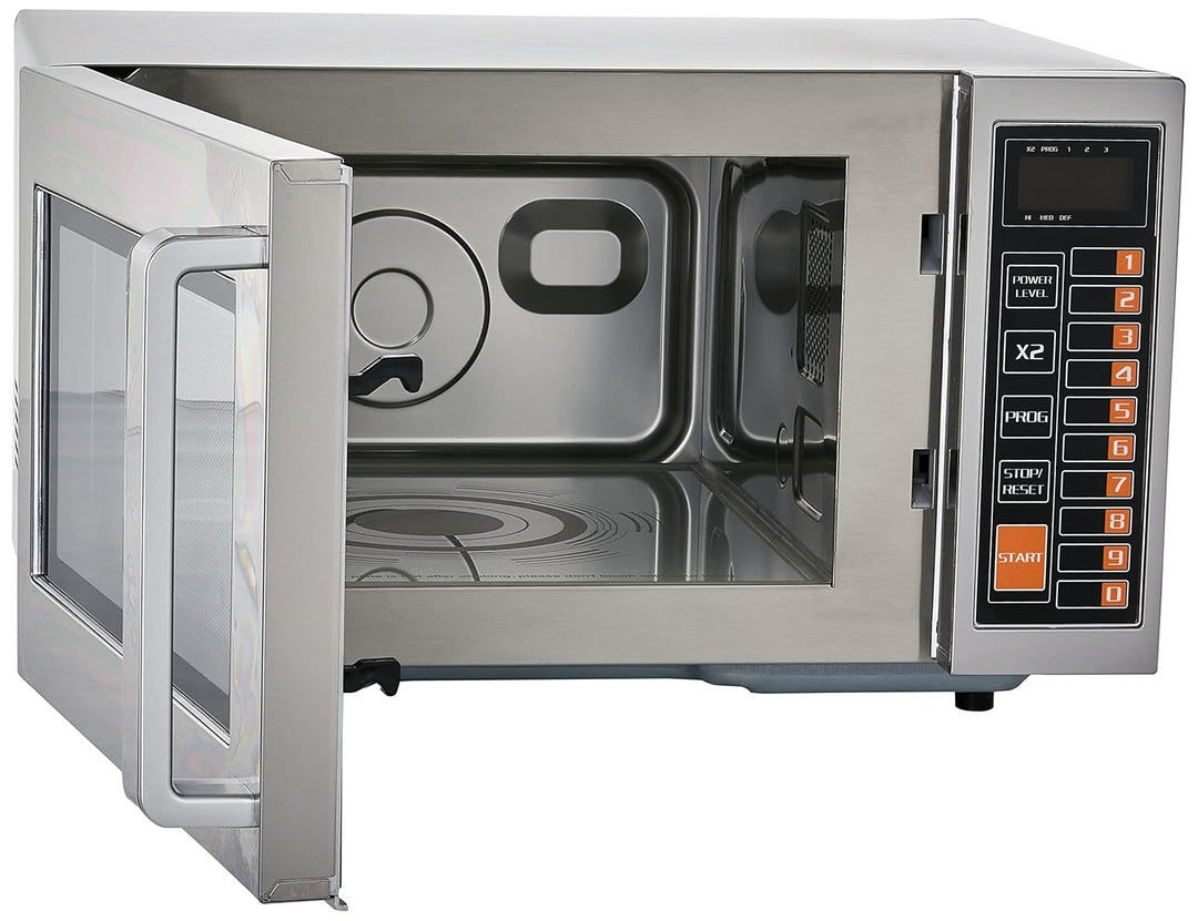 SARO Mikrowelle für Gastronomie – 25 L – 1000 W – Edelstahl – Keramikboden – 3 Leistungsstufen – 20