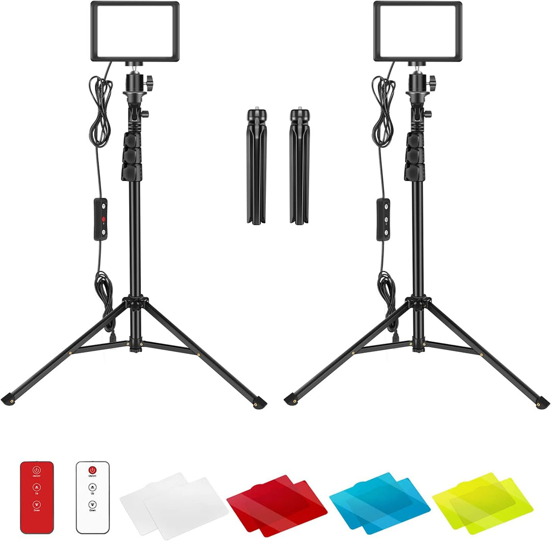 NEEWER LED Videolicht Set mit verstellbarem Stativ Ständer Farbfiltern & SanDisk Extreme microSDXC U