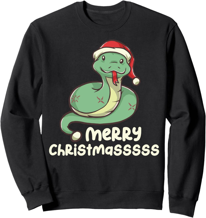 Merry Christmasss Snake Schlange Ugly Christmas Sweater Sweatshirt