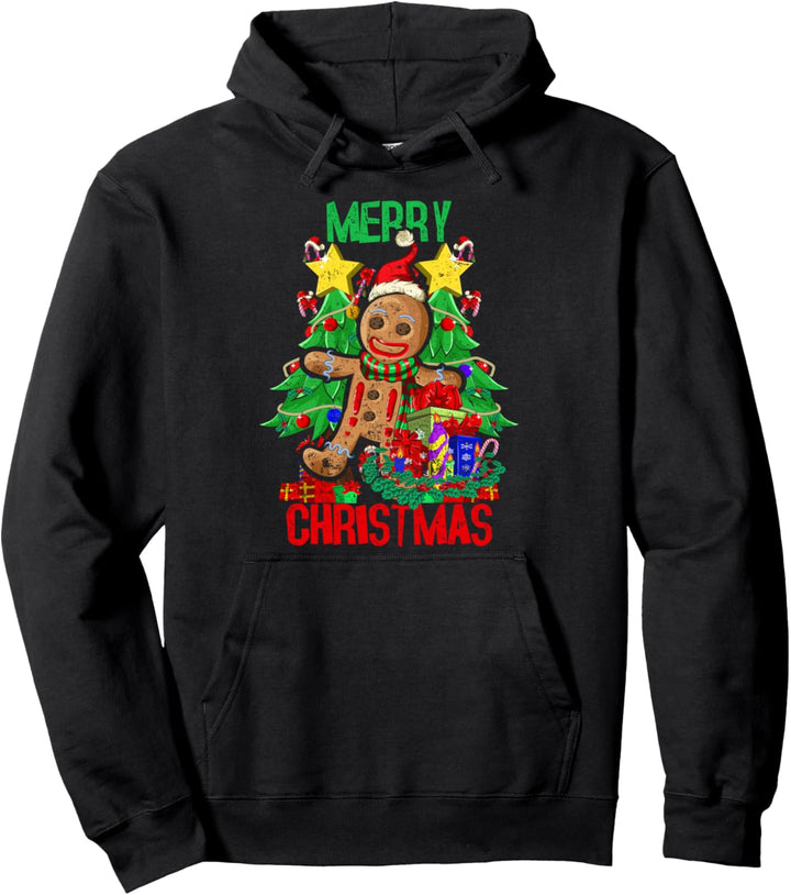Weihnachtsbaum Frohe Weihnachten Lebkuchen Pullover Hoodie
