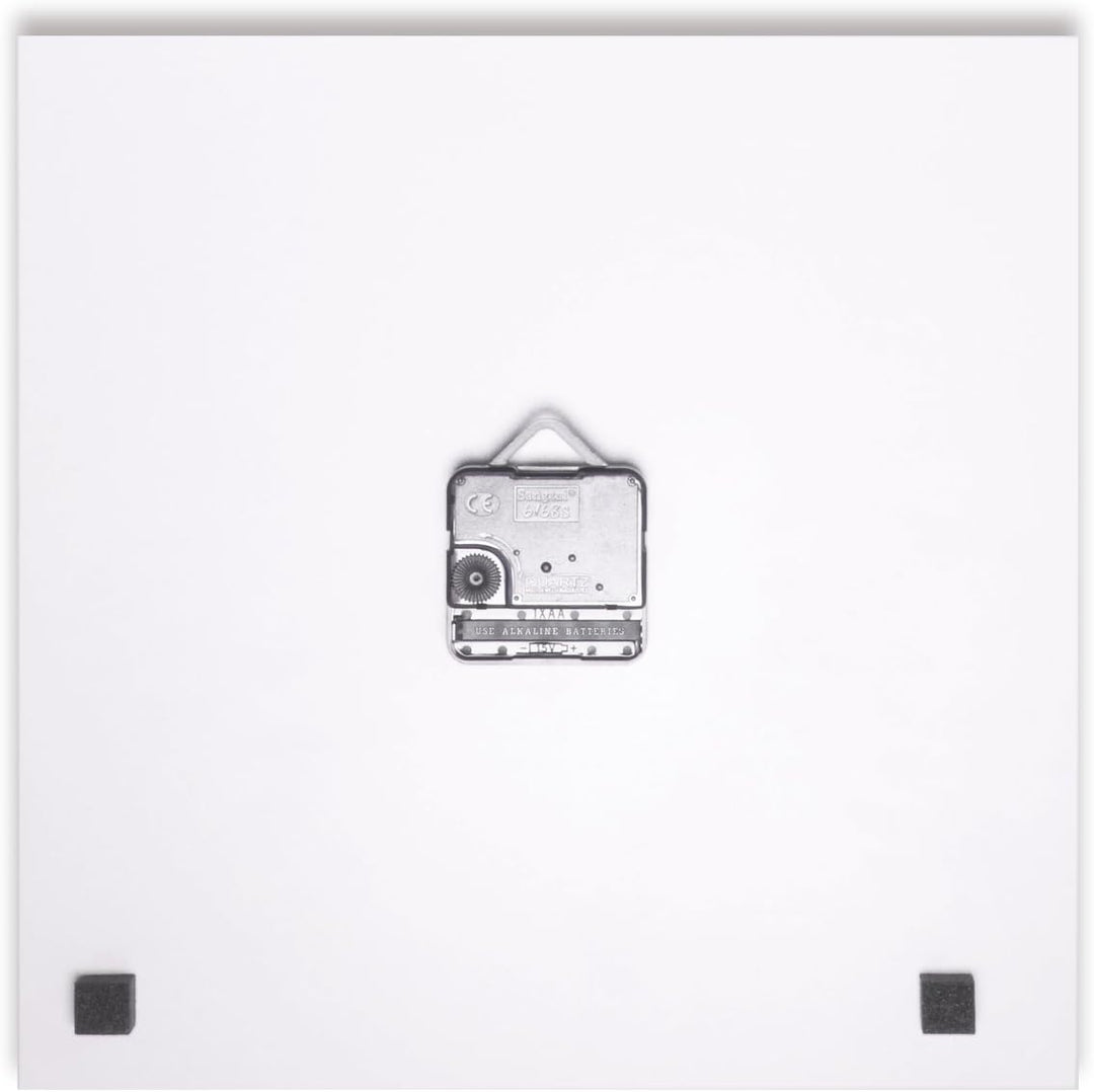 Wallario Design-Wanduhr Muster schwarz-weisse Steintafel Optik aus Glas, Motiv-Uhr Grösse 20 x 20 cm