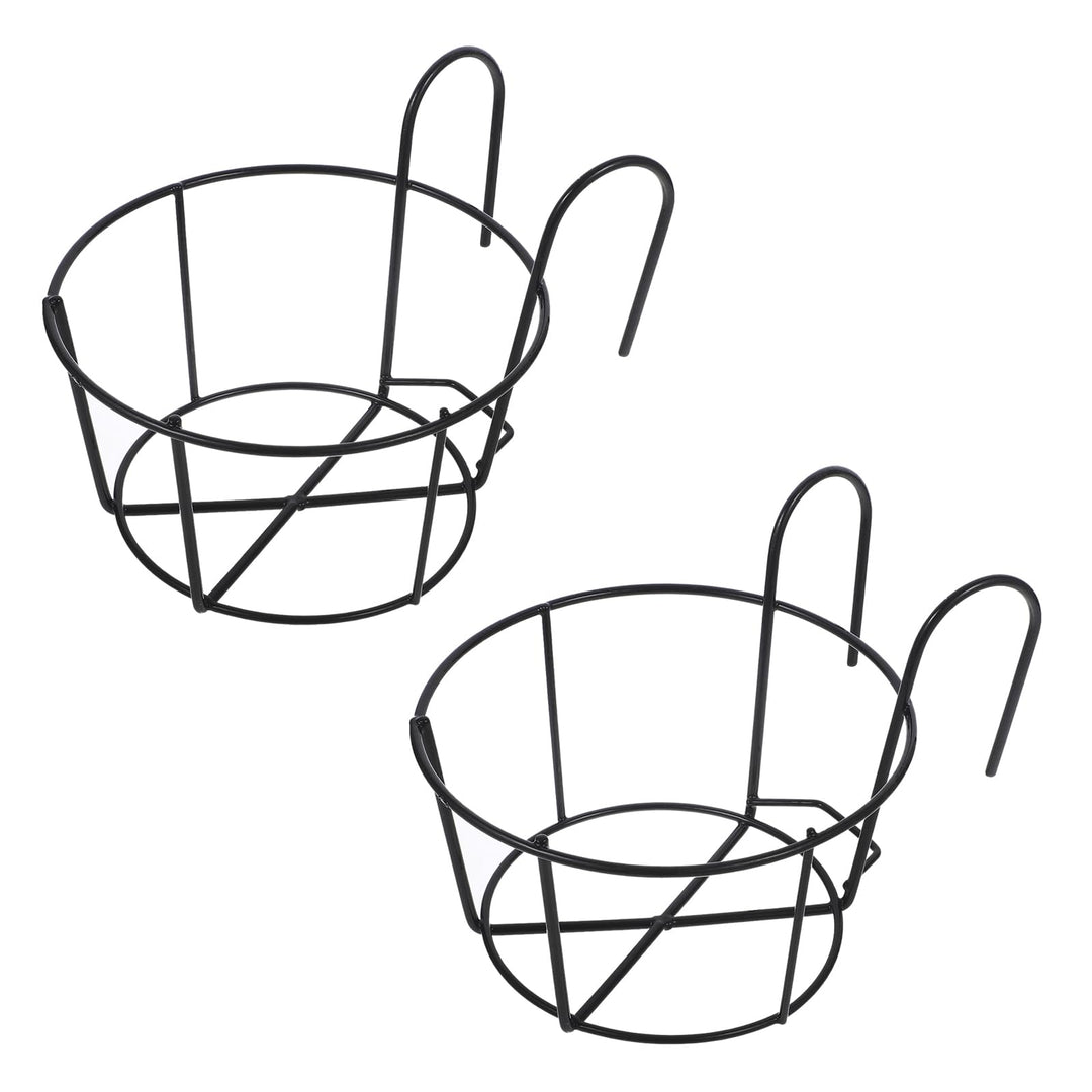 YARNOW 2 Stück Hängende Geländer Pflanzgefässe-Blumentopfhalter Balkon Hängend Metall-Blumenkasten M
