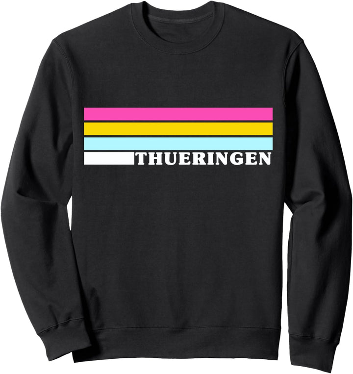 Thüringen - 80er Jahre Retro Streifen Vintage Style Design Sweatshirt