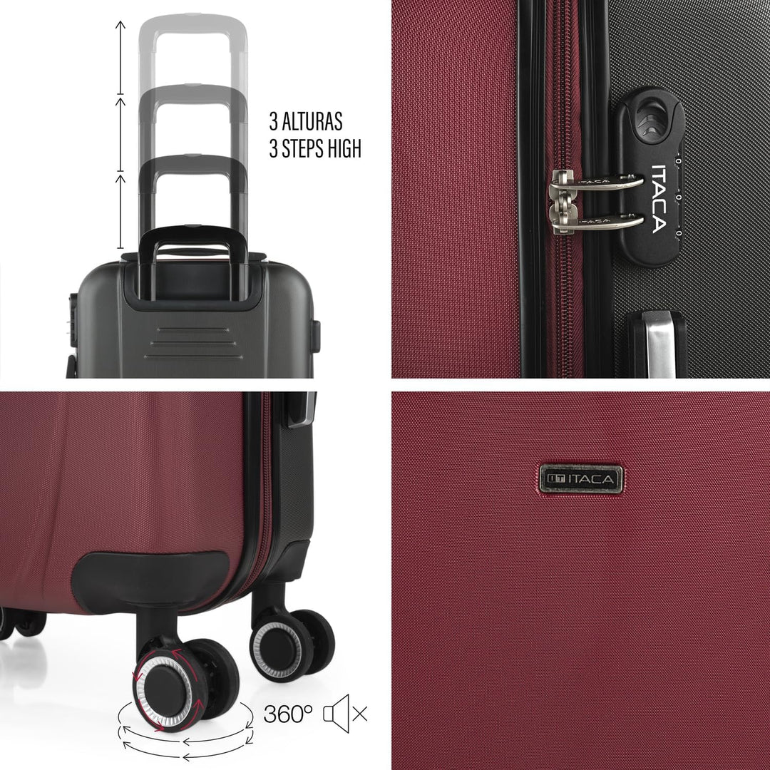 ITACA - Trolley Handgepäck Cabin Trolley Koffer Reisekoffer Hartschalenkoffer mit Zahlenschloss - Ka