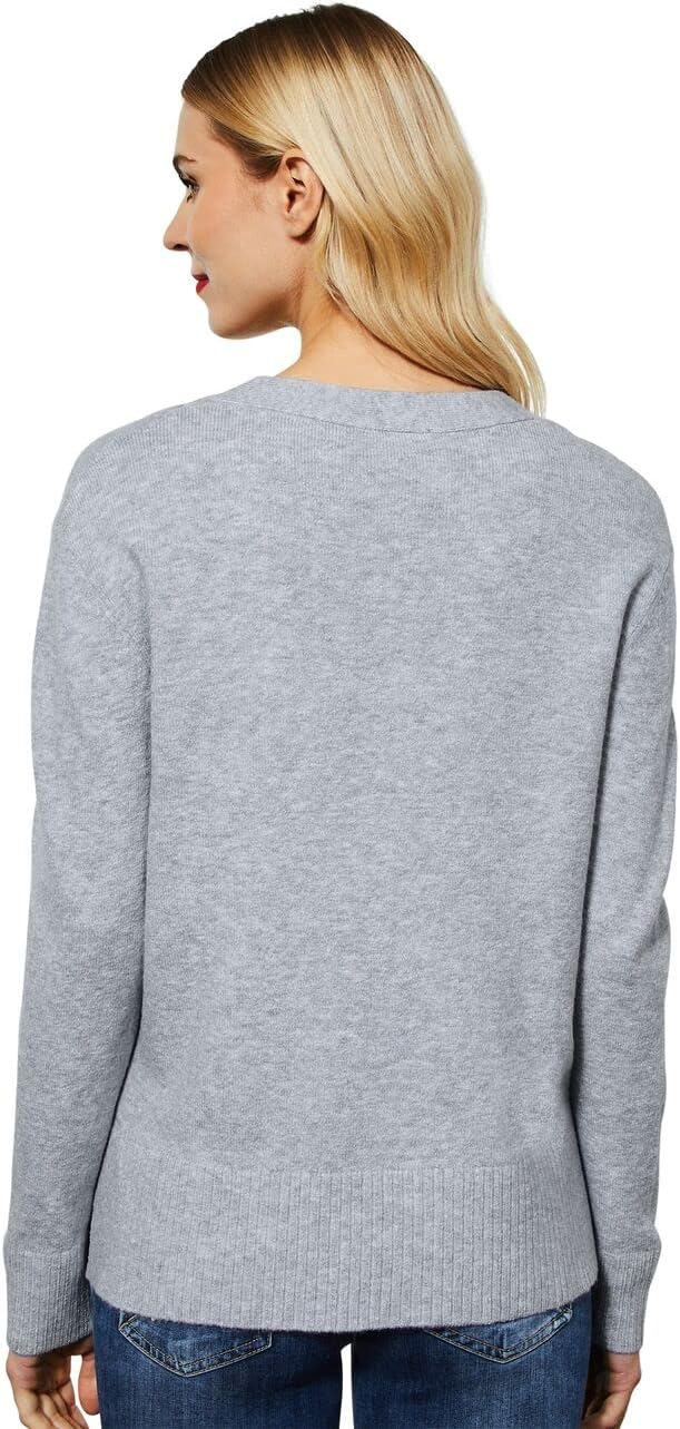 Street One Damen Strickpullover 34 Chain Grey Melange, 34 Chain Grey Melange