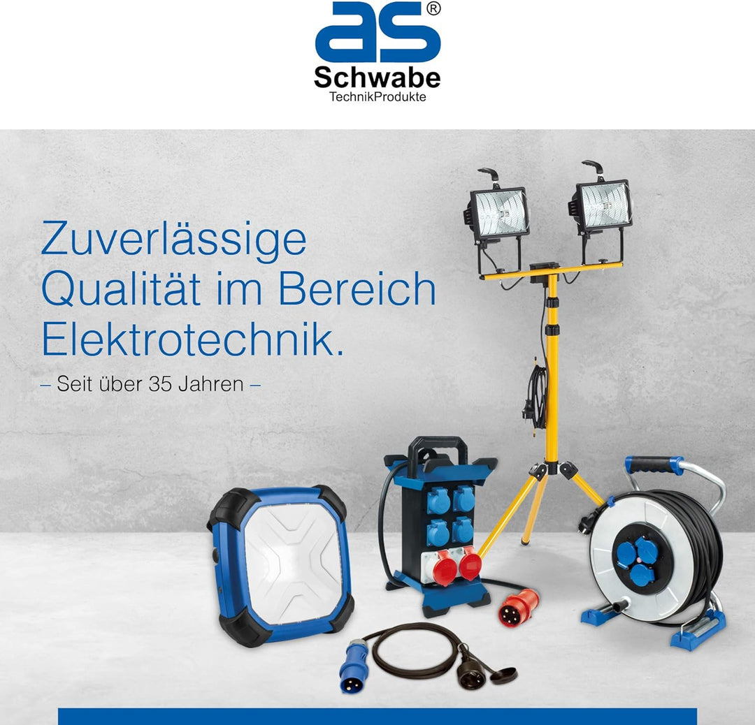 as - Schwabe 42808 LED AKKU-Handlampe. Arbeitsleuchte 3W COB+1W SMD EVO7, Blau