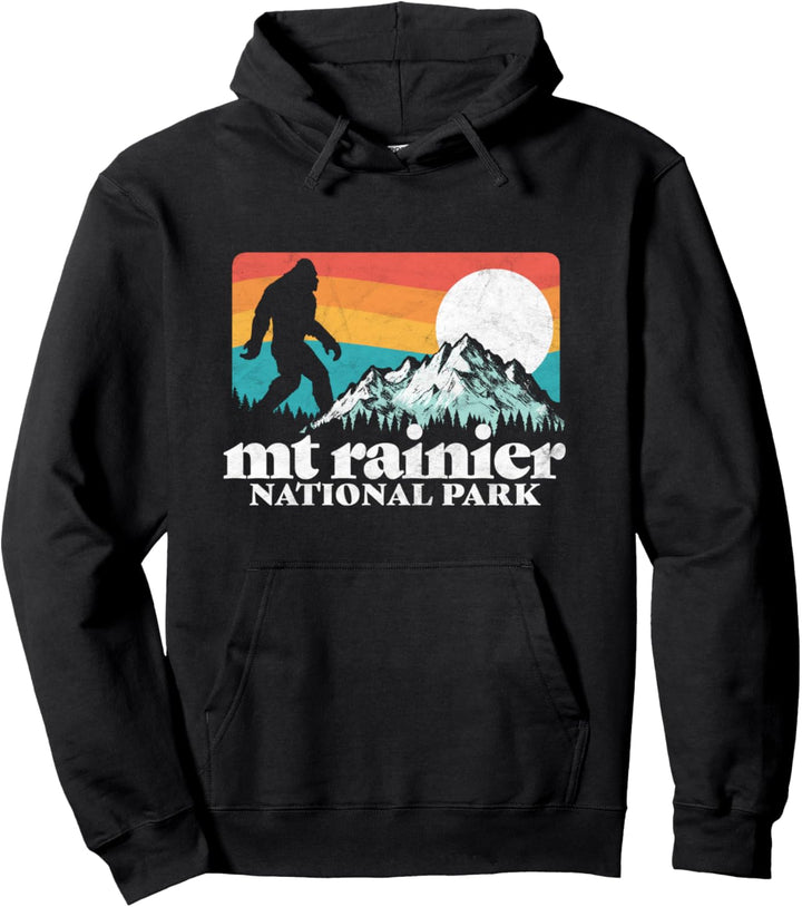 Mount Rainier National Park Bigfoot Mountains Nature Pullover Hoodie