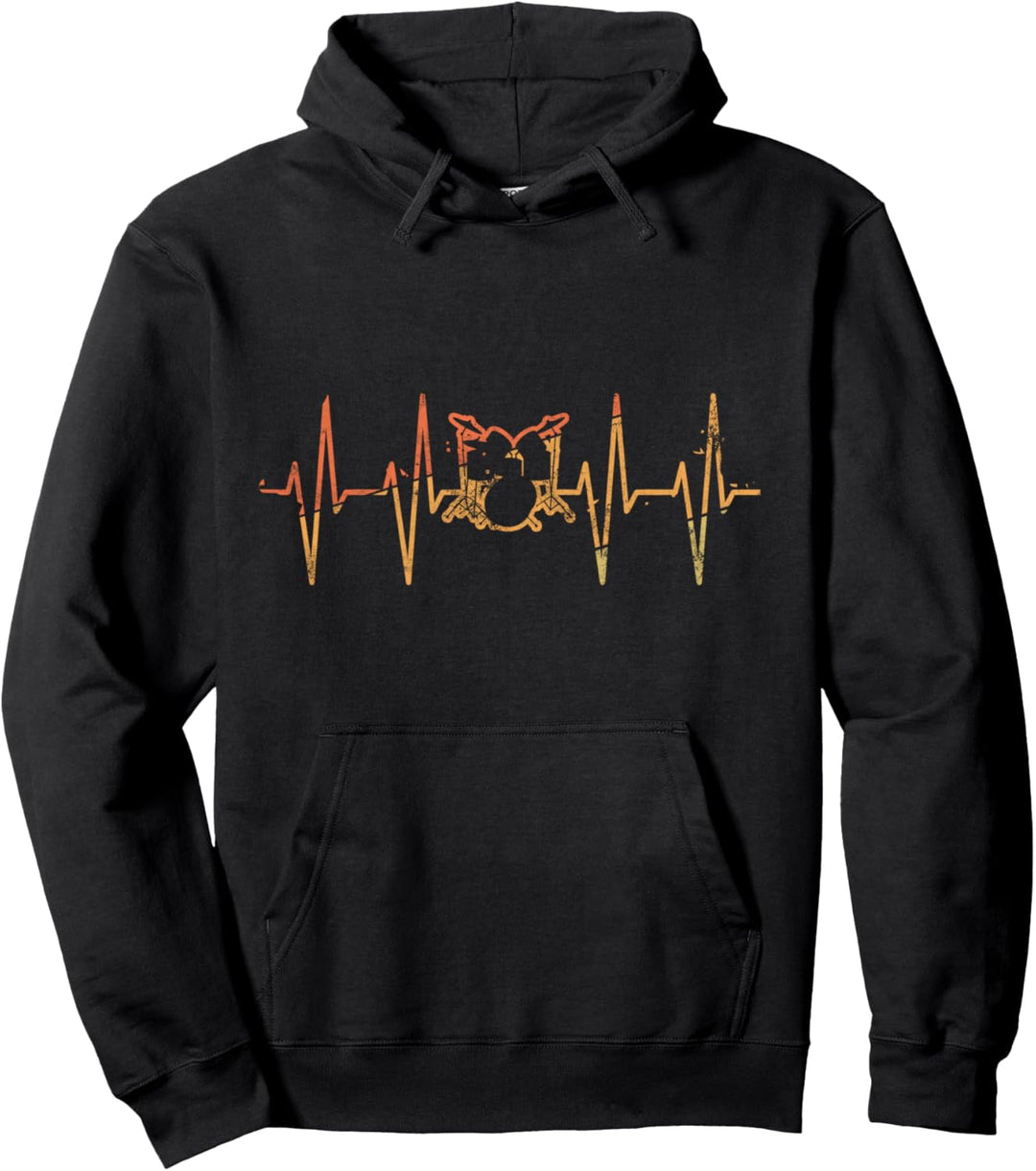 Schlagzeug Herzschlag Retro Geschenk Vintage Pullover Hoodie