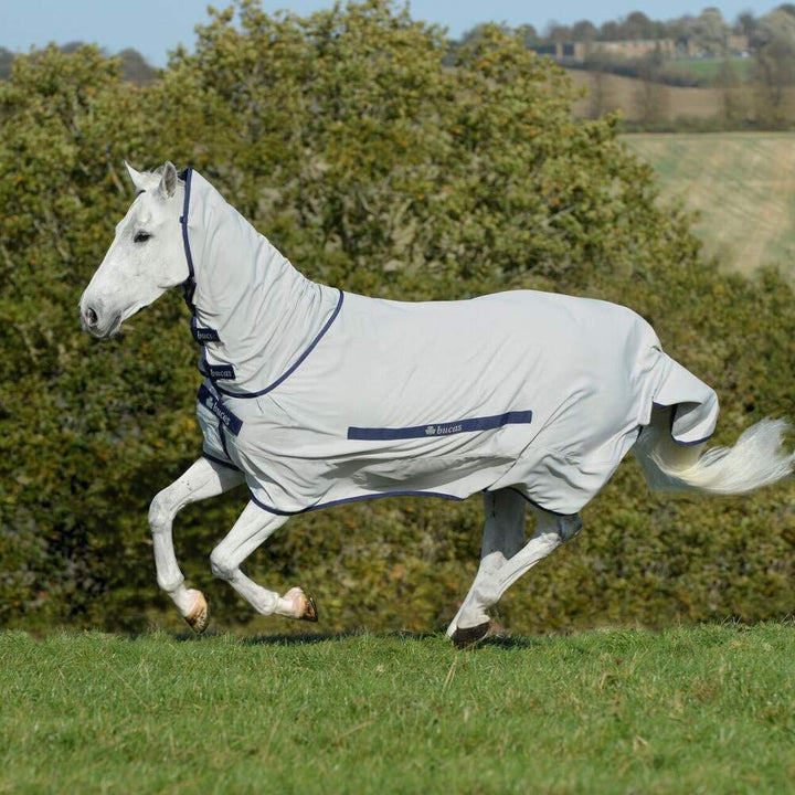Bucas Sweet Itch Full Neck Fly Rug 6ft3 Silver Blue, 140