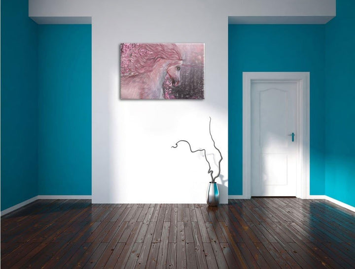 Pixxprint Einhorn als Leinwandbild/Grösse: 100x70 cm/Wandbild/Kunstdruck/fertig bespannt, 100x70