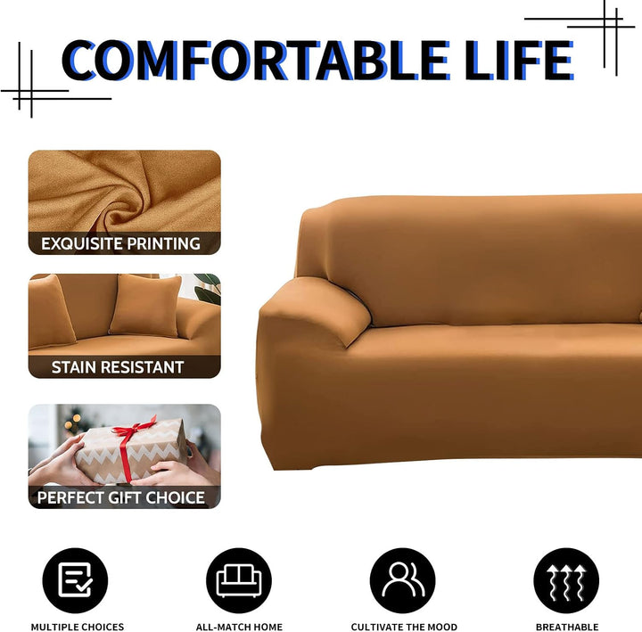 Lydevo Sofabezug 2 Sitzer Stretch Sofahusse Elastischer Sofabezug Spandex Sofa Überzug mit 2 Kissenb
