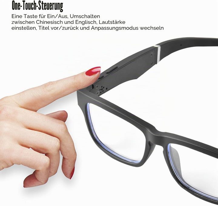 Bluetooth-Sonnenbrille, V5.0-Smart-Brille mit Offenem Ohr, Musik und Anrufe Hören, Sport-Audiobrille