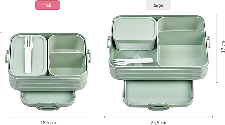 Mepal Bento Brotdose Midi Take A Break Mixed - mit Bento Box - Für 2 Sandwiches oder 4 Brotscheiben