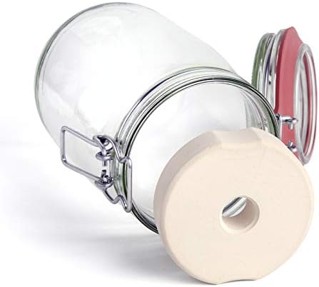 Drahtbügelglas+Beschwerungsstein - 4er Set - /Sauerkraut, Kimchi, Gemüse fermentieren im 4er Pack