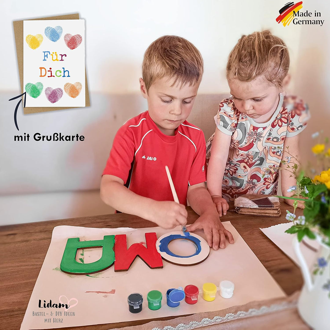 LIDAM Oma Geschenk Enkel | Einfach &amp; Schön | Holznamen bemalen | Geschenk für Oma, OMA