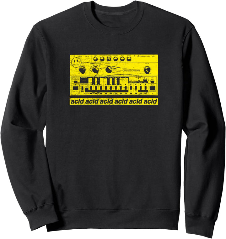 Vintage Analog Synthesizer Acid Bass Synth Retro Studio Nerd Sweatshirt