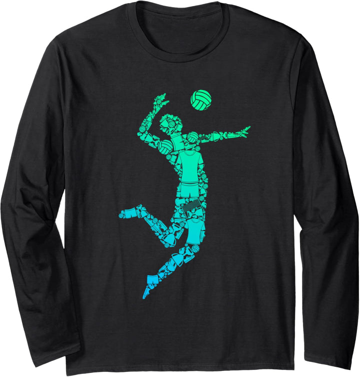 Volleyball bunt Design Hobby Langarmshirt