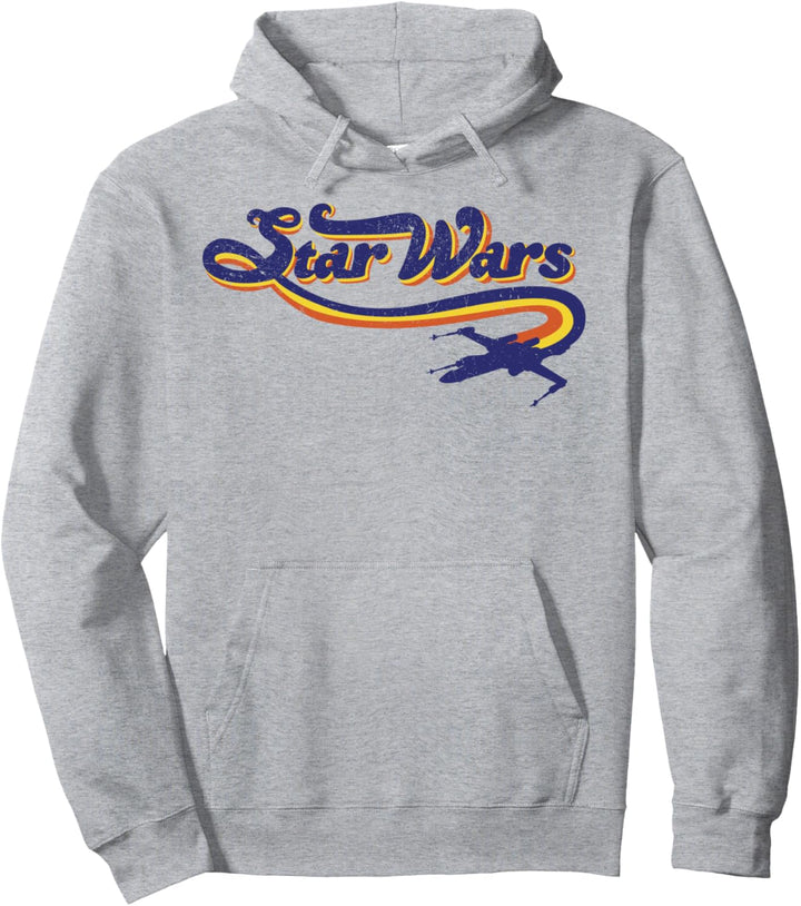 Star Wars X-Wing Retro Striped Text Poster Pullover Hoodie