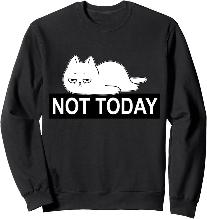 Katze Morgenmuffel Sarkasmus und Ironie Schlaf NOT TODAY Cat Sweatshirt