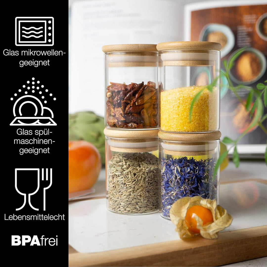 Moritz & Moritz 12 Gewürzgläser Set je 125ml - Gewürzdosen Glas inkl. Tafelsticker & Kreidestift – L