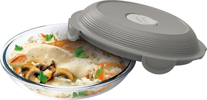 Maped PICNIK - Glas-Lunch-Teller Concept Adult, mikrowellengeeignet, 700 ml - grau (Packung mit 2) L
