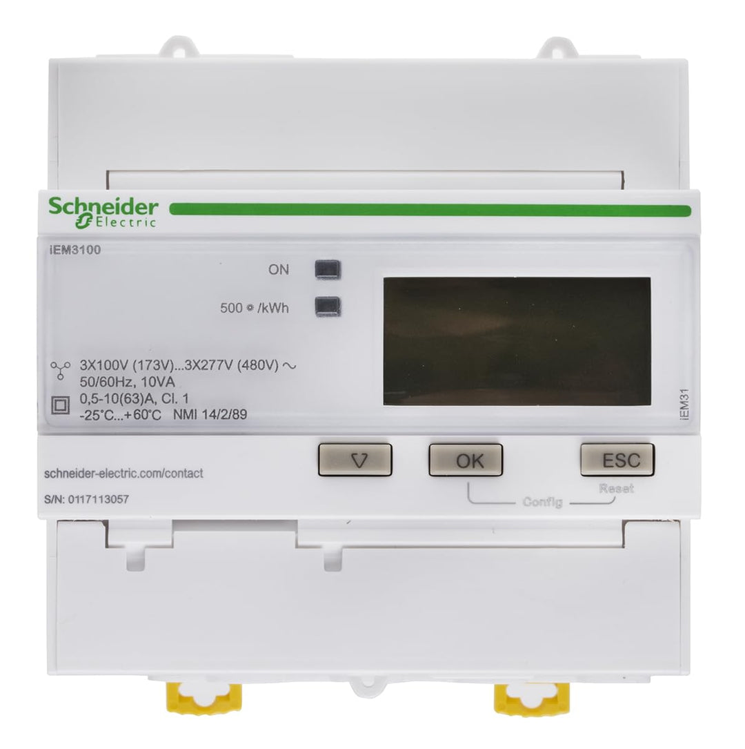 Schneider A9MEM3100 Energiezähler, 3-phasig, 63A, mit Teilzähler M