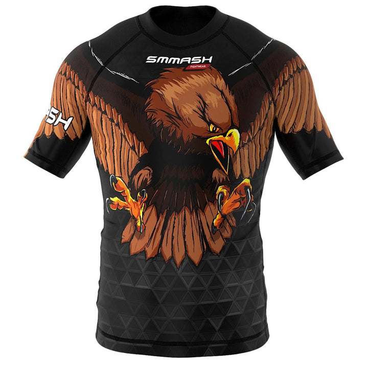 SMMASH Funktionsshirt Herren Rashguard Kurzarm Sportshirt MMA Thaibox Muay Thai Kickboxen Atmungsakt