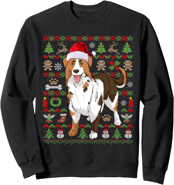 Ugly Christmas Australian Shepherd Weihnachten Geschenk Sweatshirt