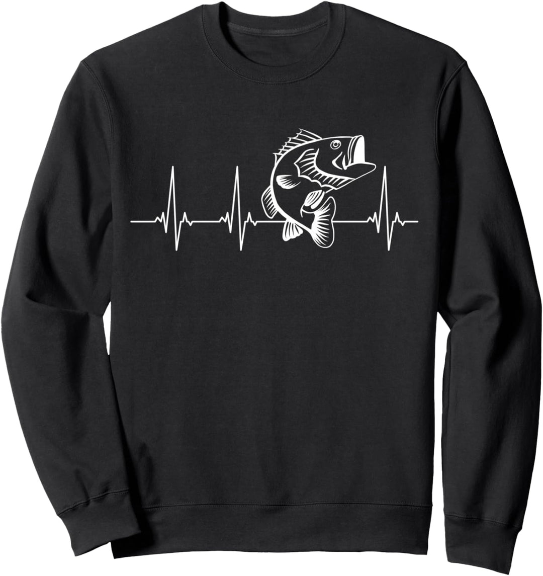 Barsch Angeln Herzschlag Sweatshirt