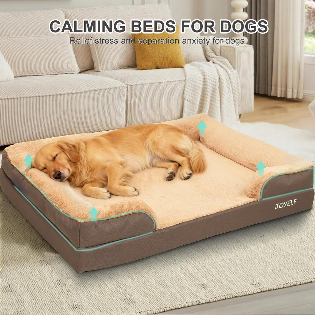 JOYELF Orthopädisches Hundebett für mittelgrosse Hunde, wasserdichtes Schaumstoffsofa mit abnehmbare