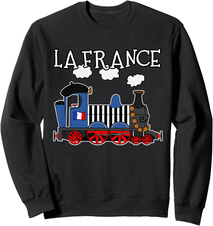 Französische Dampfeisenbahn Frankreich Tricolore Flagge Sweatshirt