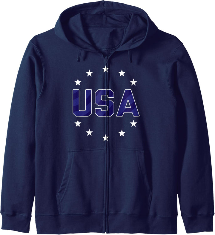 Trendy USA Blue Fill Circling Stars Kapuzenjacke