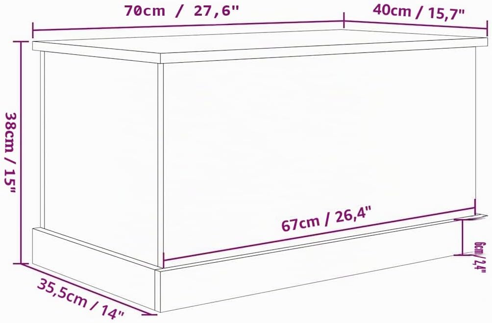 vidaXL Aufbewahrungstruhe Altholz-Optik 70x40x38 cm Holzwerkstoff, Aufbewahrungsbox, Werkzeugtruhe,