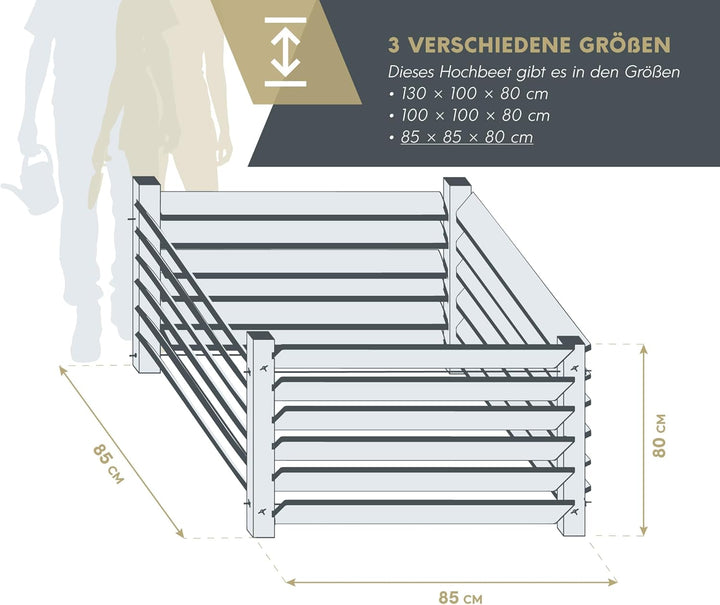 Westmann Holz Komposter Konni S | Lärchenholz FSC-Zertifiziert | Robustes &amp; wartungsarmes Holz | Nat