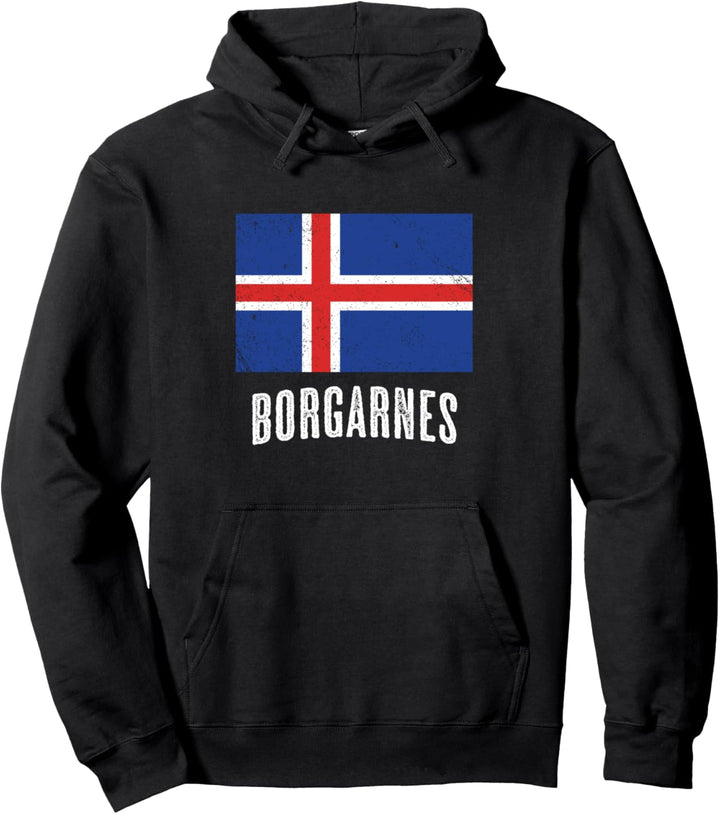 Stadt von Borgarnes Iceland | Isländische Flagge Souvenir - Pullover Hoodie