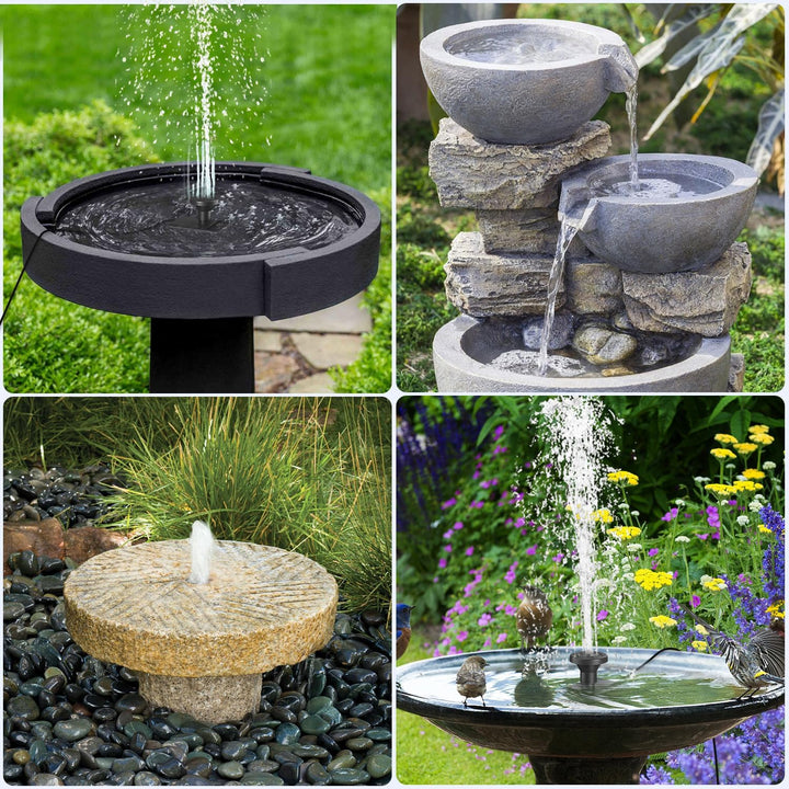 SZMP Solar Springbrunnen, 2024 Upgrade Glas Solar Teichpumpe mit 3M Kabel &amp; 8 Düsen Solar Wasserpump