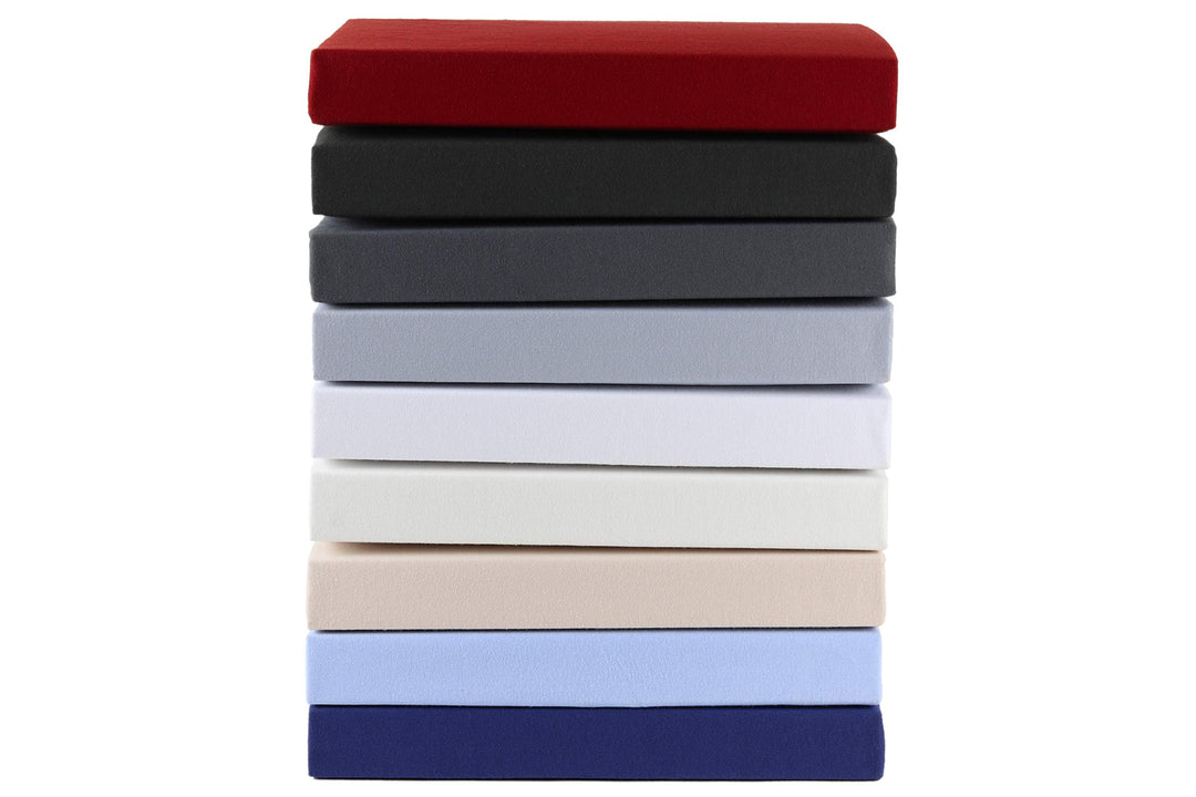 Gerald Wittmann Premium Spannbettlaken 140x200 - 160x200 cm, 100% Baumwolle Jersey, Bordeaux Rot Bor