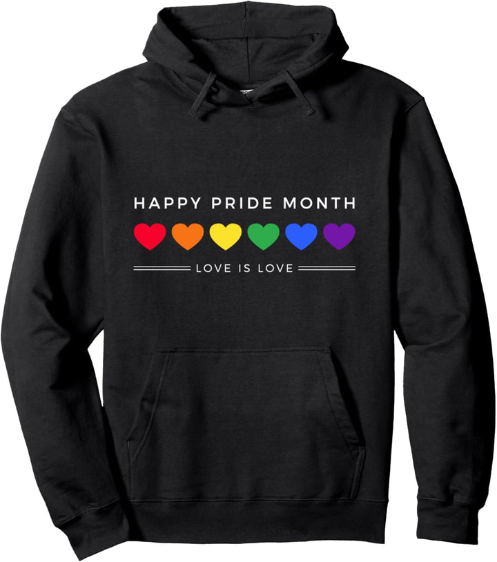 Happy Pride Month - Love is Love - LGBTQ+ Pullover Hoodie