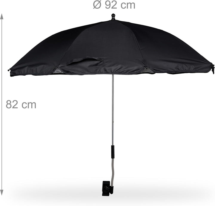 Relaxdays Strandmatte, gepolsterte Strandliege XXL mit Sonnenschirm, 3-stufig verstellbar, Kopfkisse