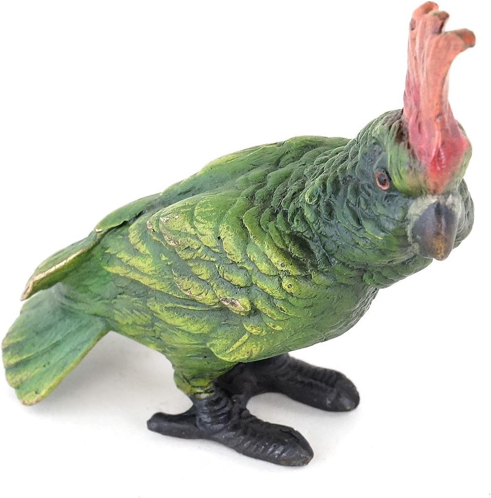 Wiener Bronze - Kakadu - Papagei - handbemalte Vogelskulptur - authentische Tierfigur - Dekostatue -