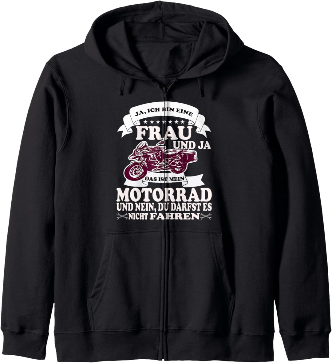 Motorrad Biker Spruch Bikerin Motorradfahrerin Kapuzenjacke