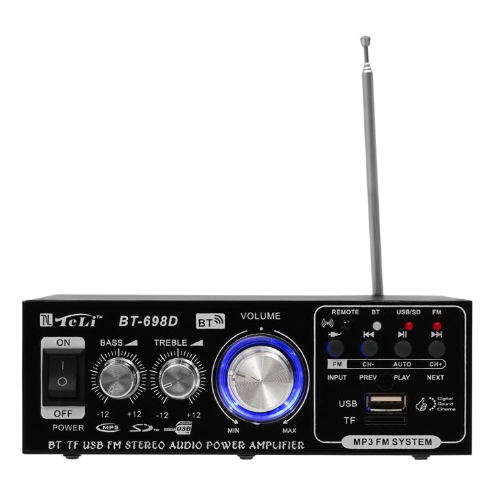 HiFi-Verstärker, Mini Bluetooth Stereo Audio Verstärker Receiver, 60W Mini Amp 2 Kanal, USB-Flash-Di