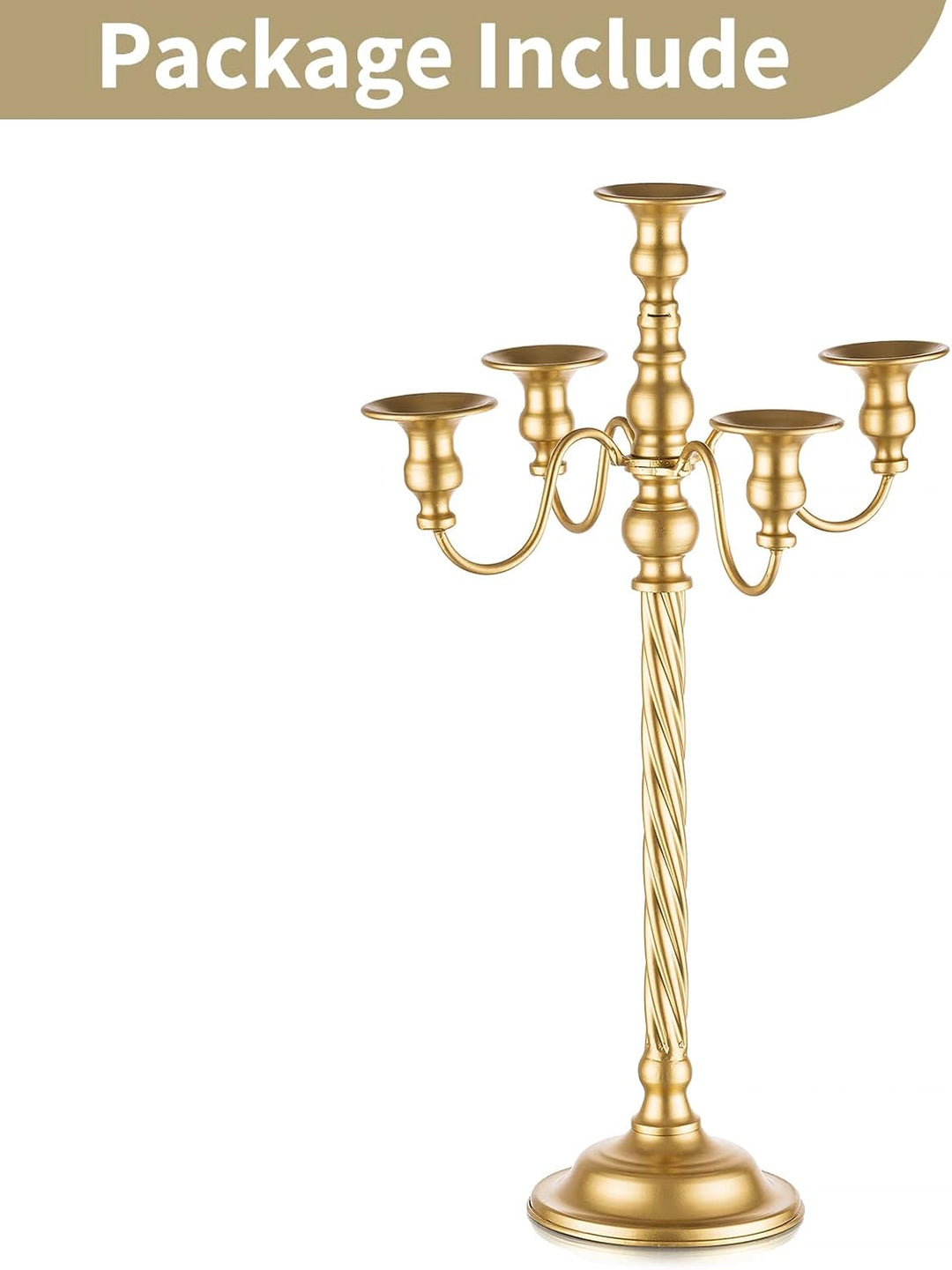 Nuptio Kandelaber Kerzenständer Gold: 53cm Vintage Metall Kandelaber für Tisch Tafelaufsatz Candlear
