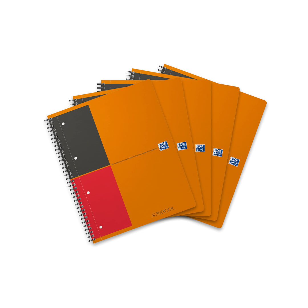 Oxford Activebook Interantional A4, liniert, 160 Seiten, versetzbares Register, Dokumententasche, 5