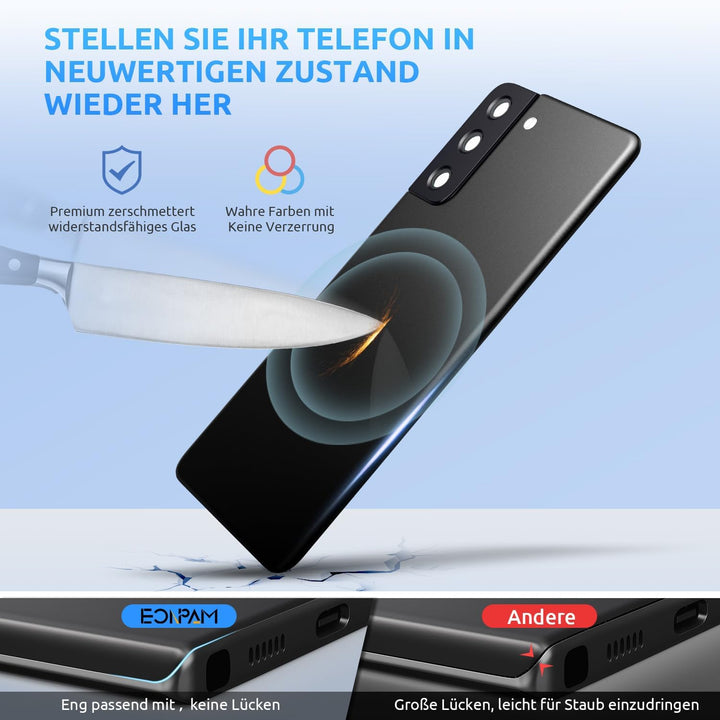 Eonpam Akkudeckel für Samsung Galaxy S21+ Plus 5G G996 Rückseite Glas Original Backcover Back Glas E