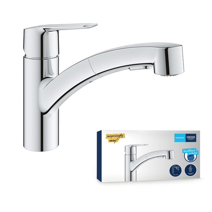 GROHE Start, Niederdruck Küchenarmatur 2 Strahlarten (Wasserhahn Küche für offene Warmwasserbereiter