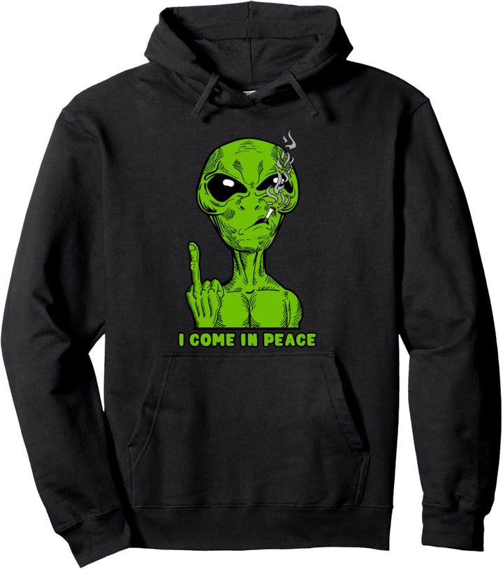 Komm in Frieden Alien UFO Ausserirdische Entführung Area 51 Pullover Hoodie
