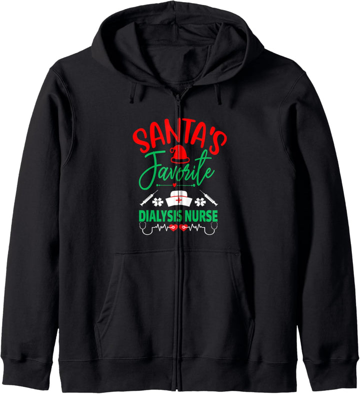 Santas Lieblings-Dialysekrankenschwester Weihnachtspullover Weihnachten Kapuzenjacke