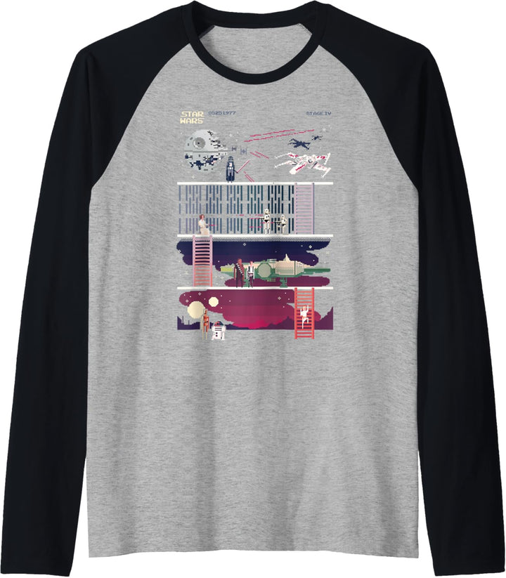 Star Wars A New Hope 8-Bit Game Raglan